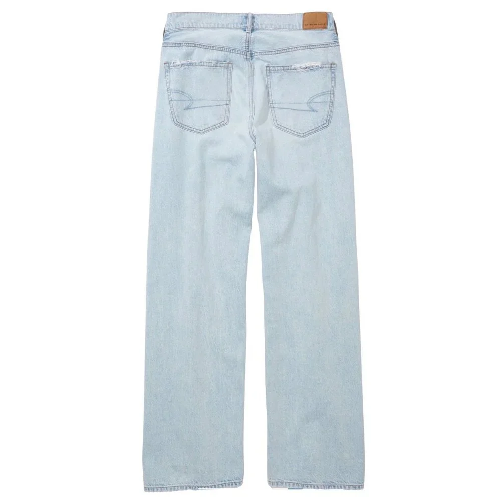 NWT American Eagle Womens 18R AE Low Rise Skater Jean Baggy Wide Leg Light Wash - Picture 4 of 8